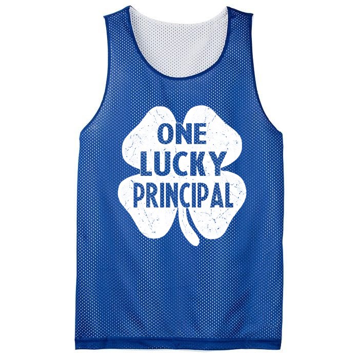 One Lucky Principal Gift Teacher St Patricks Day Shamrock Cute Gift Mesh Reversible Basketball Jersey Tank