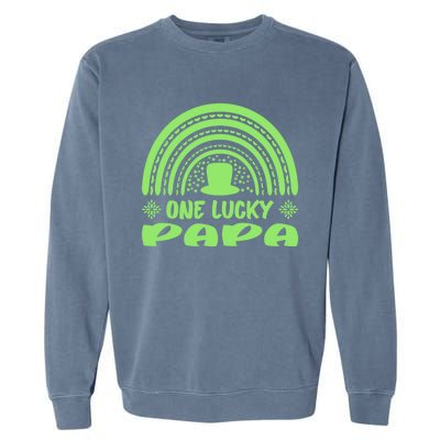 One Lucky Papa Meaningful Gift St Patrick's Day Funny For Daddy Gift Garment-Dyed Sweatshirt