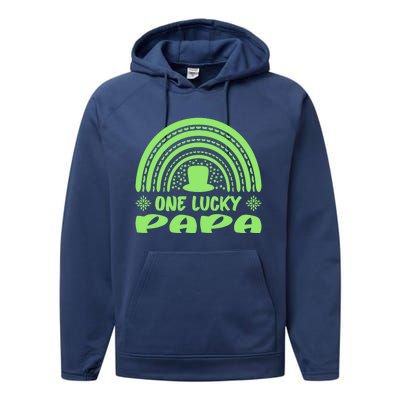 One Lucky Papa Meaningful Gift St Patrick's Day Funny For Daddy Gift Performance Fleece Hoodie