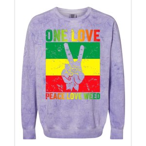 One Love Pride Jamaica Caribbean Rasta Vacation Colorblast Crewneck Sweatshirt