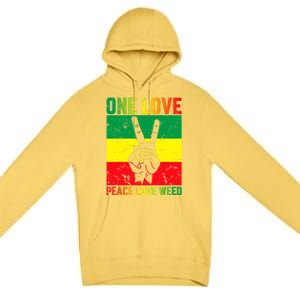 One Love Pride Jamaica Caribbean Rasta Vacation Premium Pullover Hoodie