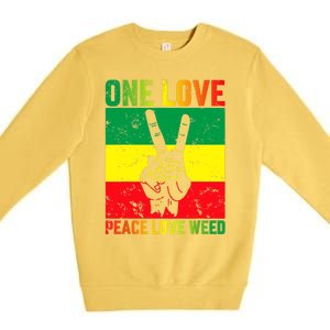 One Love Pride Jamaica Caribbean Rasta Vacation Premium Crewneck Sweatshirt