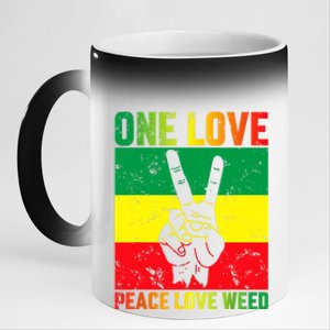 One Love Pride Jamaica Caribbean Rasta Vacation 11oz Black Color Changing Mug