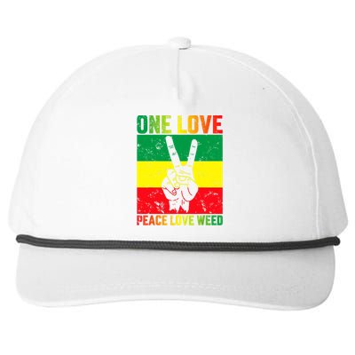 One Love Pride Jamaica Caribbean Rasta Vacation Snapback Five-Panel Rope Hat