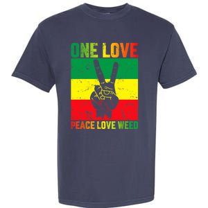 One Love Pride Jamaica Caribbean Rasta Vacation Garment-Dyed Heavyweight T-Shirt