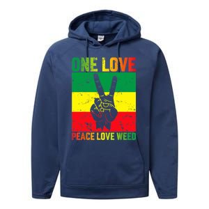 One Love Pride Jamaica Caribbean Rasta Vacation Performance Fleece Hoodie