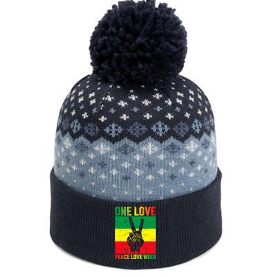 One Love Pride Jamaica Caribbean Rasta Vacation The Baniff Cuffed Pom Beanie