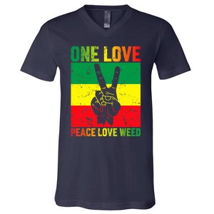 One Love Pride Jamaica Caribbean Rasta Vacation V-Neck T-Shirt