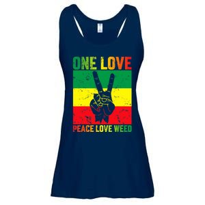 One Love Pride Jamaica Caribbean Rasta Vacation Ladies Essential Flowy Tank