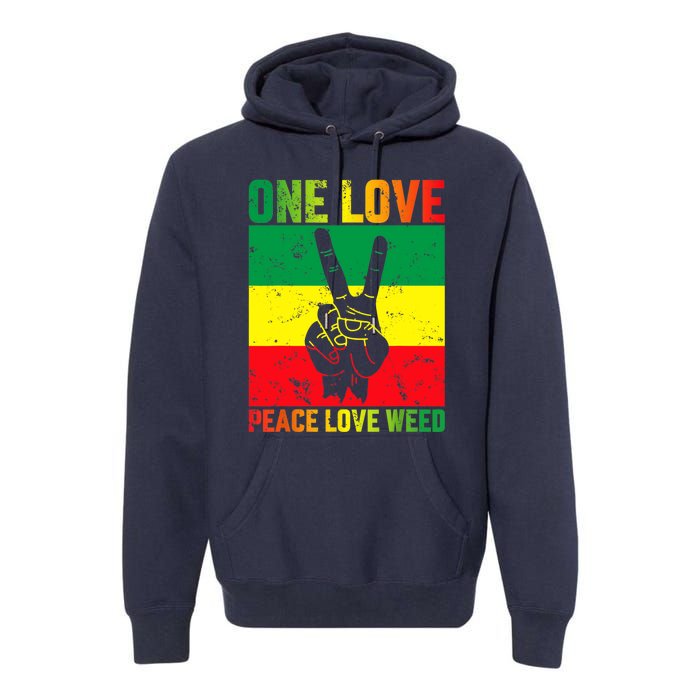 One Love Pride Jamaica Caribbean Rasta Vacation Premium Hoodie