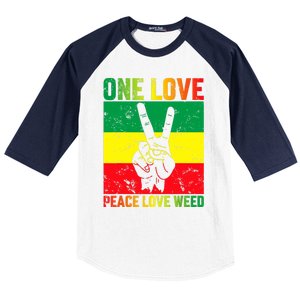 One Love Pride Jamaica Caribbean Rasta Vacation Baseball Sleeve Shirt