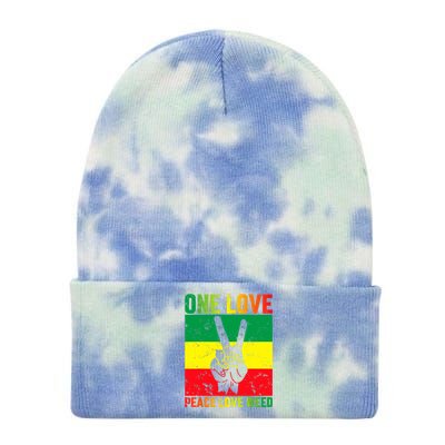 One Love Pride Jamaica Caribbean Rasta Vacation Tie Dye 12in Knit Beanie