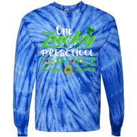 One Lucky Preschool Teacher St Patrick's Day For Teacher Cool Gift Tie-Dye Long Sleeve Shirt