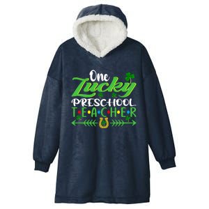 One Lucky Preschool Teacher St Patrick's Day For Teacher Cool Gift Hooded Wearable Blanket