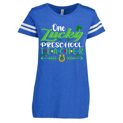 One Lucky Preschool Teacher St Patrick's Day For Teacher Cool Gift Enza Ladies Jersey Football T-Shirt