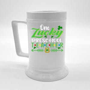 One Lucky Preschool Teacher St Patrick's Day For Teacher Cool Gift Beer Stein