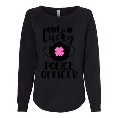 One Lucky Police Officer St Patrick's Day Cop Gift Womens California Wash Sweatshirt