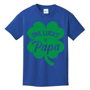 One Lucky Papa Shamrock Four Leaf Clover St Patricks Day Mom Cool Gift Kids T-Shirt