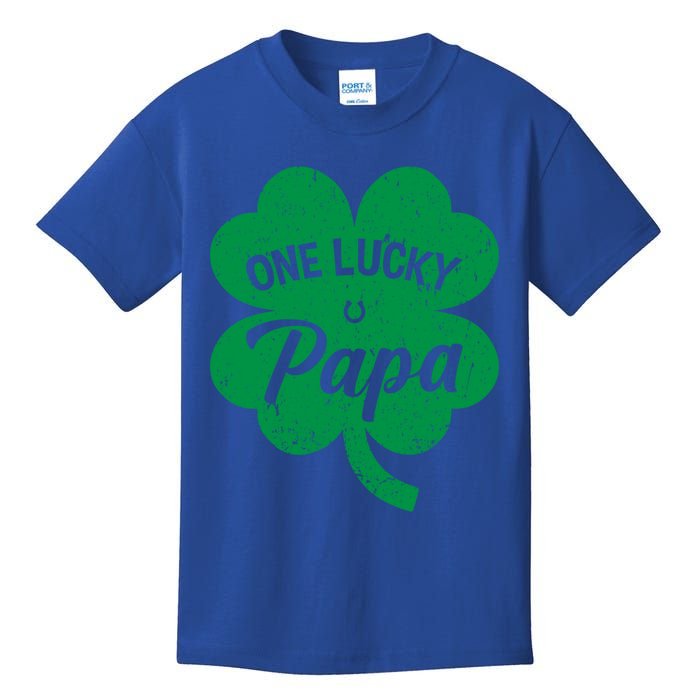 One Lucky Papa Shamrock Four Leaf Clover St Patricks Day Mom Cool Gift Kids T-Shirt