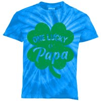 One Lucky Papa Shamrock Four Leaf Clover St Patricks Day Mom Cool Gift Kids Tie-Dye T-Shirt