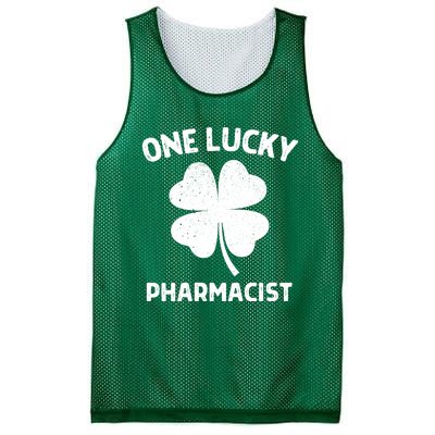 One Lucky Pharmacist St Patricks Day Green Shamrock Leaf Mesh Reversible Basketball Jersey Tank