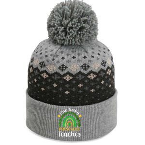 One Lucky Preschool Teacher St Patricks Day Teacher Rainbow Graphic Plus Size The Baniff Cuffed Pom Beanie