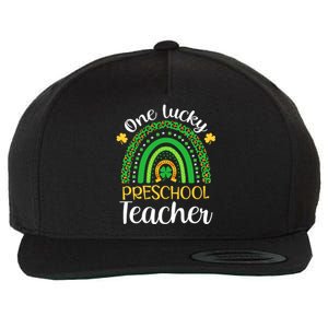 One Lucky Preschool Teacher St Patricks Day Teacher Rainbow Graphic Plus Size Wool Snapback Cap