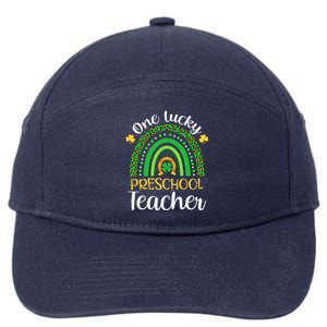 One Lucky Preschool Teacher St Patricks Day Teacher Rainbow Graphic Plus Size 7-Panel Snapback Hat