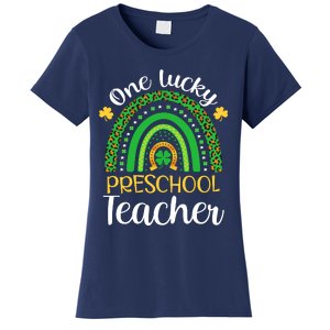 One Lucky Preschool Teacher St Patricks Day Teacher Rainbow Graphic Plus Size Women's T-Shirt