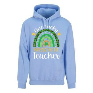 One Lucky Preschool Teacher St Patricks Day Teacher Rainbow Graphic Plus Size Unisex Surf Hoodie