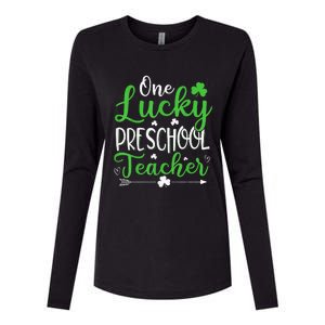 One Lucky Preschool Teacher St Patricks Day Irish Funny Womens Cotton Relaxed Long Sleeve T-Shirt