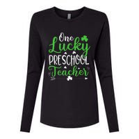 One Lucky Preschool Teacher St Patricks Day Irish Funny Womens Cotton Relaxed Long Sleeve T-Shirt