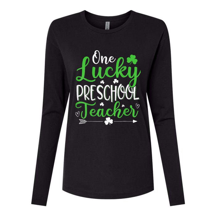 One Lucky Preschool Teacher St Patricks Day Irish Funny Womens Cotton Relaxed Long Sleeve T-Shirt