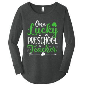 One Lucky Preschool Teacher St Patricks Day Irish Funny Women's Perfect Tri Tunic Long Sleeve Shirt