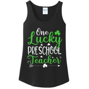 One Lucky Preschool Teacher St Patricks Day Irish Funny Ladies Essential Tank