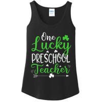 One Lucky Preschool Teacher St Patricks Day Irish Funny Ladies Essential Tank