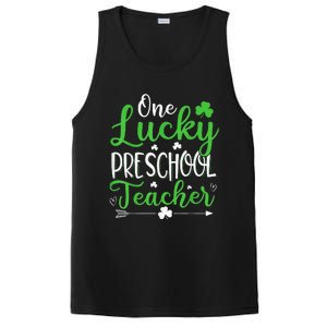 One Lucky Preschool Teacher St Patricks Day Irish Funny PosiCharge Competitor Tank