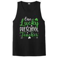 One Lucky Preschool Teacher St Patricks Day Irish Funny PosiCharge Competitor Tank