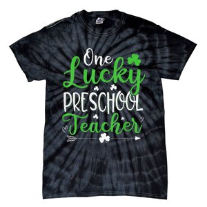 One Lucky Preschool Teacher St Patricks Day Irish Funny Tie-Dye T-Shirt