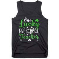 One Lucky Preschool Teacher St Patricks Day Irish Funny Tank Top