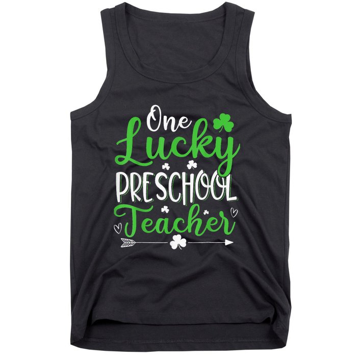 One Lucky Preschool Teacher St Patricks Day Irish Funny Tank Top