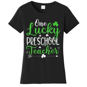 One Lucky Preschool Teacher St Patricks Day Irish Funny Women's T-Shirt