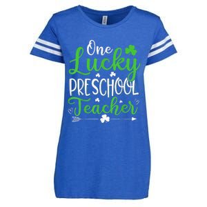 One Lucky Preschool Teacher St Patricks Day Irish Funny Enza Ladies Jersey Football T-Shirt