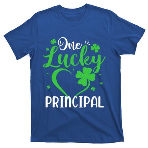 One Lucky Principal Heart Shamrock St Patricks Day School Cool Gift T-Shirt