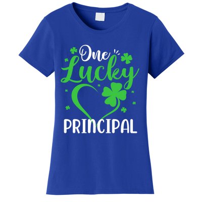 One Lucky Principal Heart Shamrock St Patricks Day School Cool Gift Women's T-Shirt