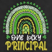 One Lucky Principal School Teacher St Patricks Day Rainbow 7 Panel Mesh Trucker Snapback Hat