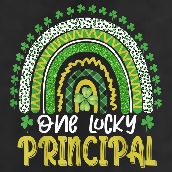 One Lucky Principal School Teacher St Patricks Day Rainbow 7 Panel Mesh Trucker Snapback Hat
