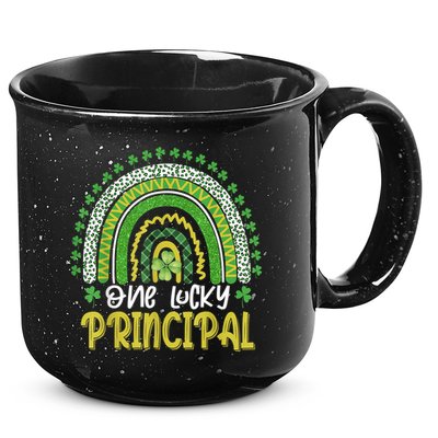 One Lucky Principal School Teacher St Patricks Day Rainbow 15oz Campfire Ceramic Mug