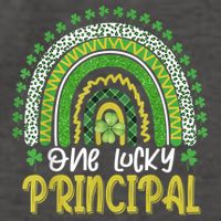 One Lucky Principal School Teacher St Patricks Day Rainbow Vector Backpack