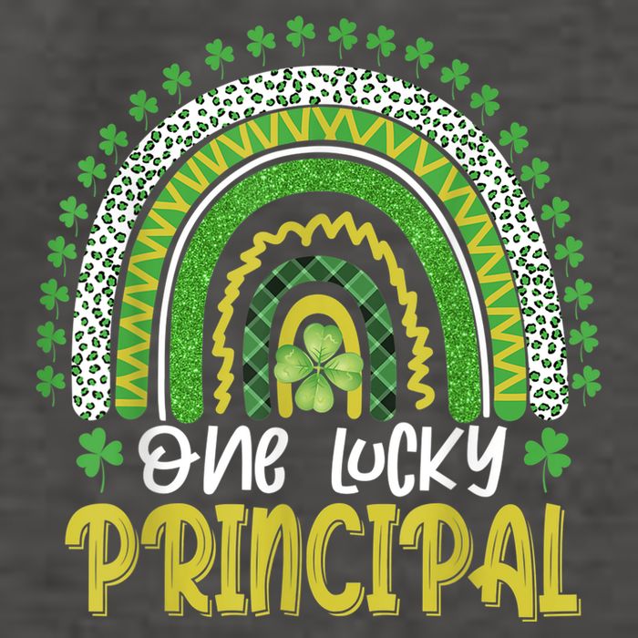 One Lucky Principal School Teacher St Patricks Day Rainbow Vector Backpack